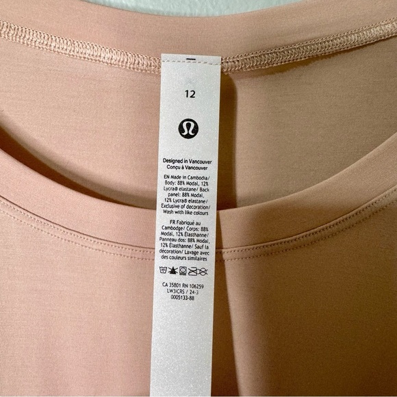 Lululemon Modal Relaxed Fit Long Sleeve Shirt Misty Shell Size 12 NWT - Picture 9 of 10